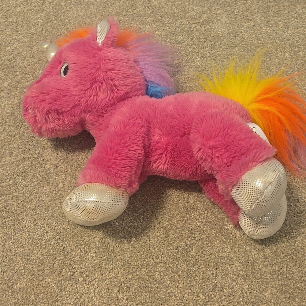 Crystal Aurora World Plush Pink Unicorn Toy 12" - Picture 3 of 7